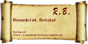 Rosenblat Botond névjegykártya